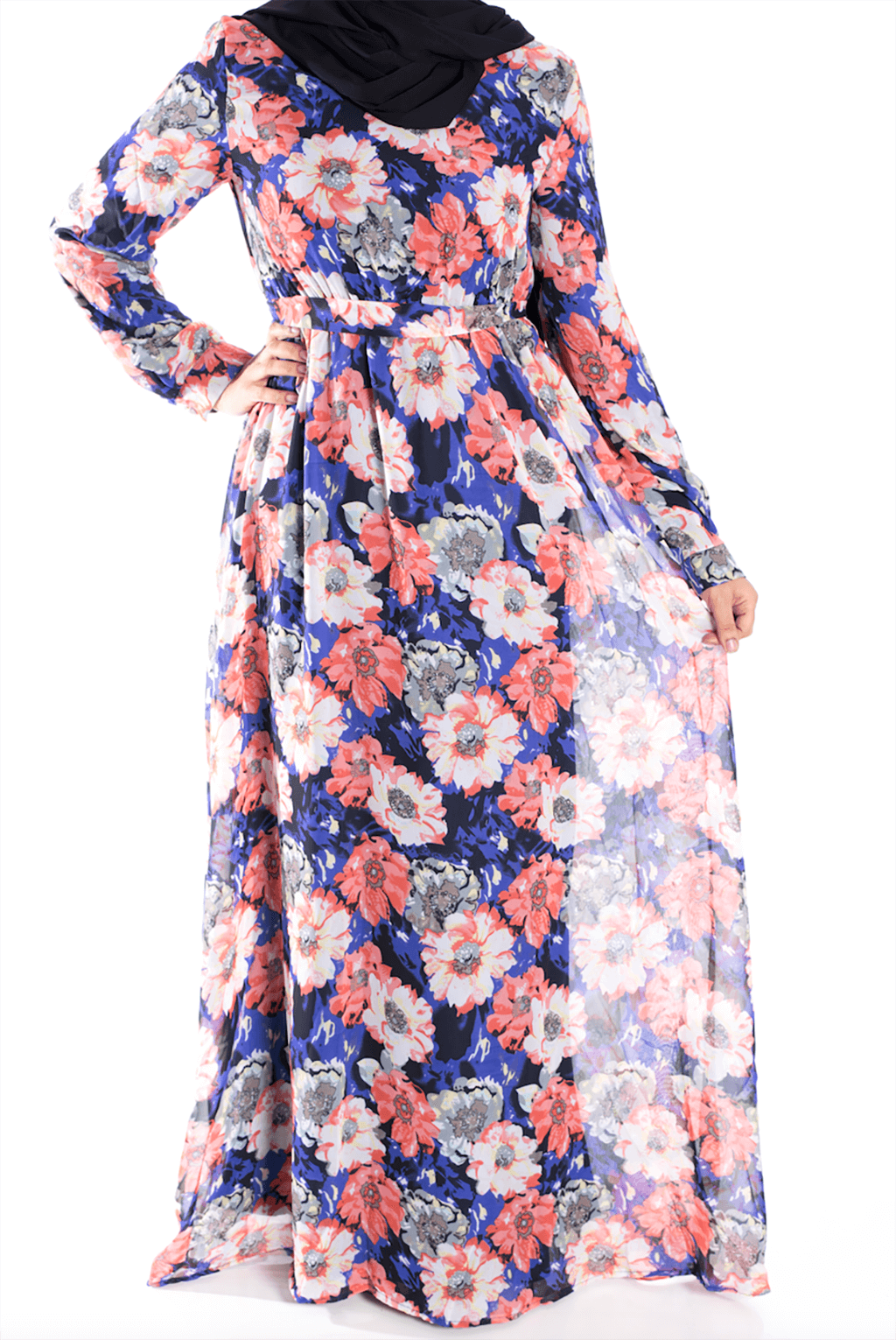 Blue Gardenia chiffon dress Kabayare
