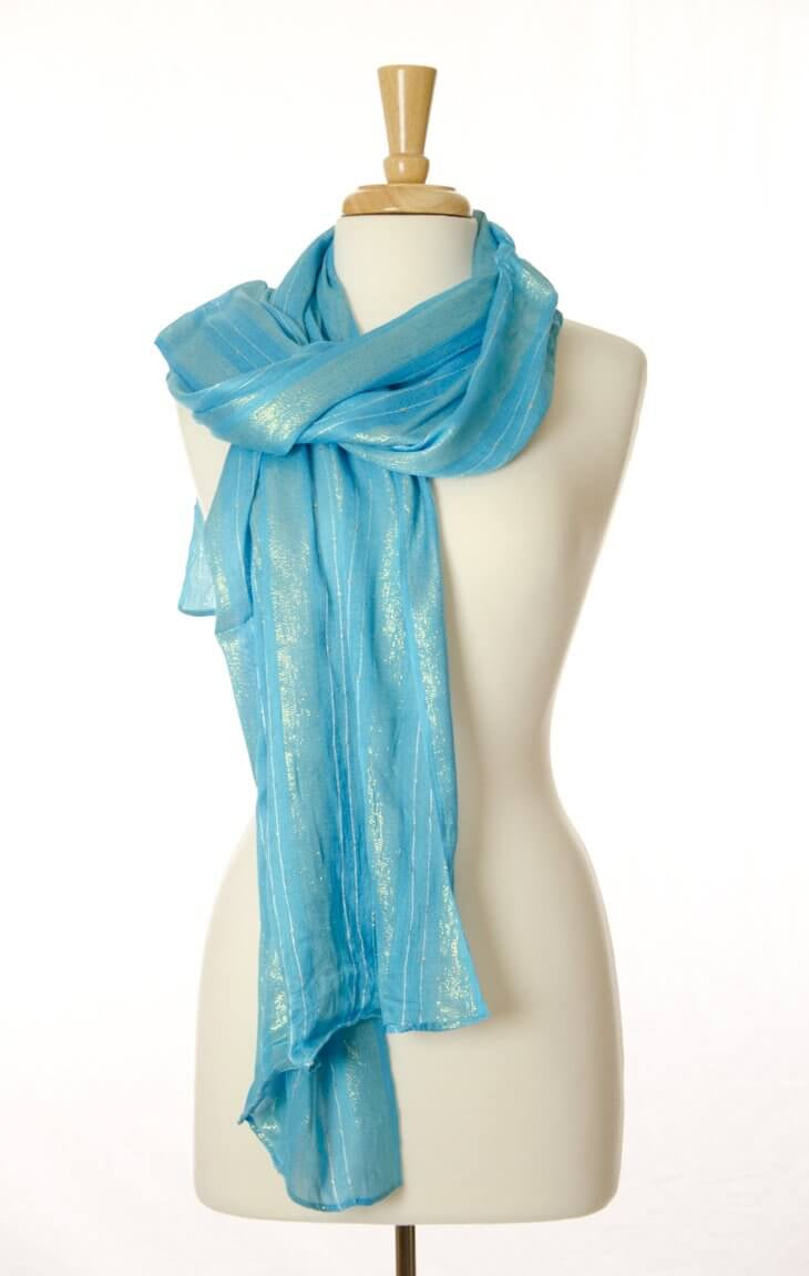 Blue Golden Flare Scarf Kabayare