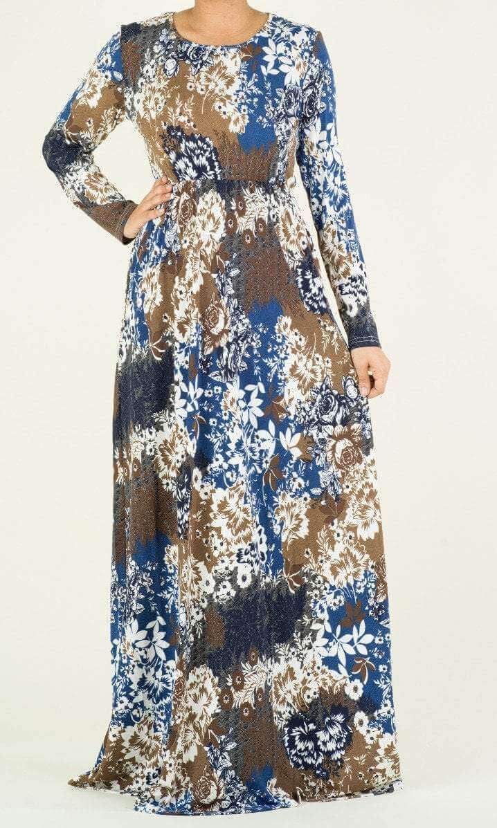Blue Hadiya Print Dress Kabayare