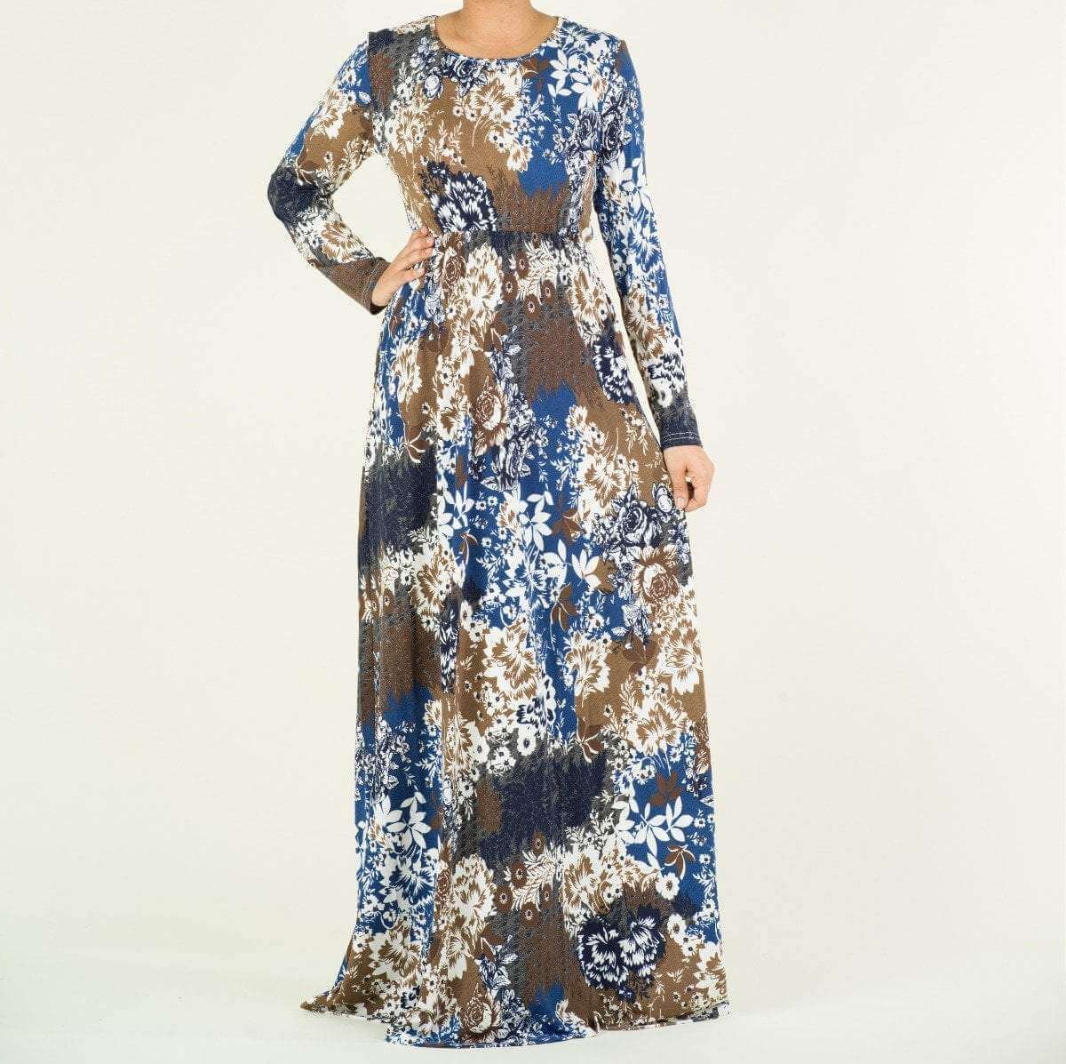 Blue Hadiya Print Dress Kabayare