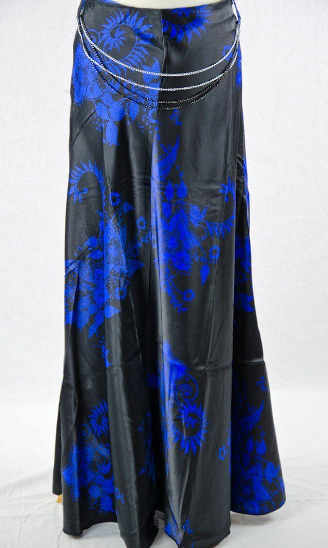 Blue Henna floral Silk Skirt Kabayare