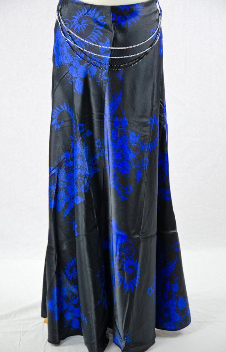 Blue Henna floral Silk Skirt Kabayare