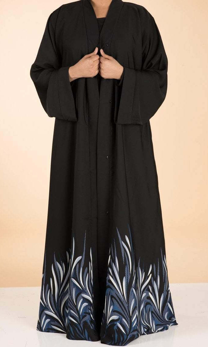Blue herb Kimono Abaya Kabayare