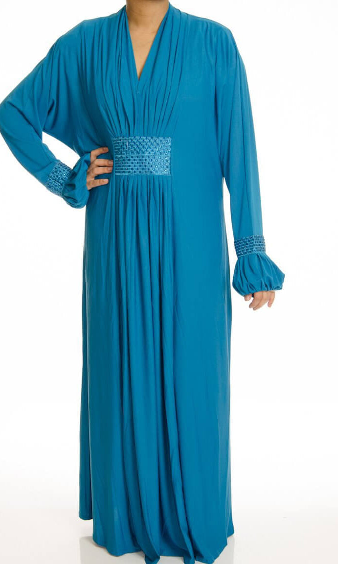 Blue Jersey Abaya Dress Kabayare