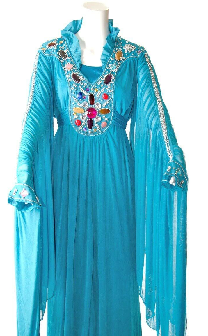 Blue Lacey Khaleeji Style Dress Kabayare