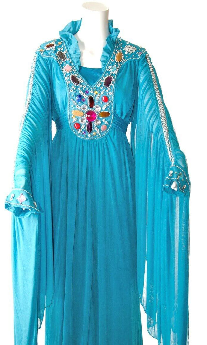 Blue Lacey Khaleeji Style Dress Kabayare