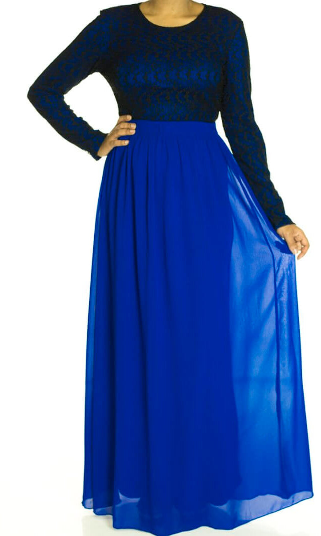 Blue lash chiffon dress Kabayare
