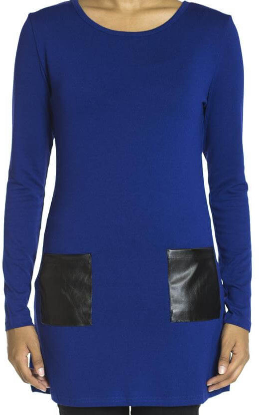 Blue Leather Pockets top Kabayare