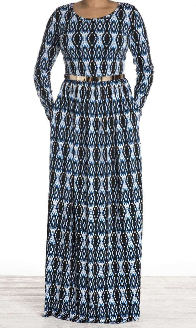 Blue Moonlight shadow maxi dress Kabayare