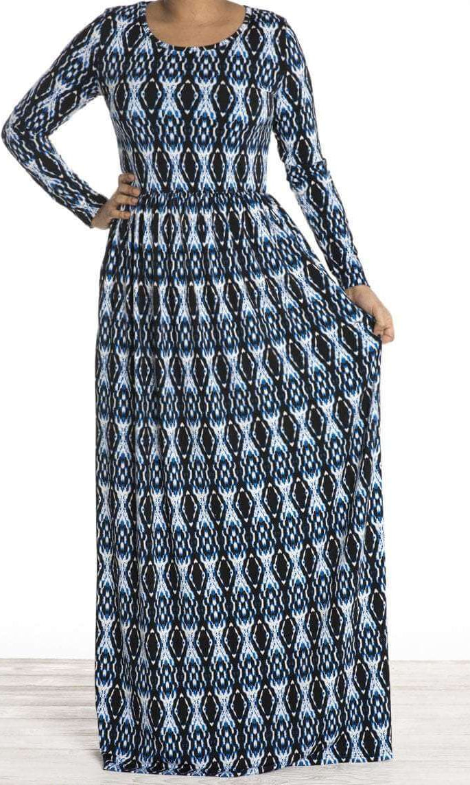 Blue Moonlight shadow maxi dress Kabayare