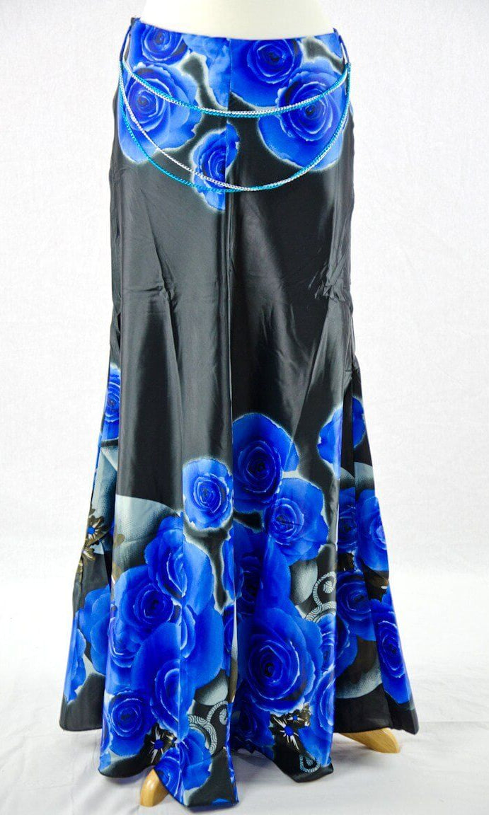 Blue Paint an Roses Skirt Kabayare