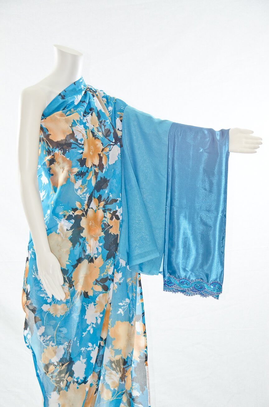Blue Paint Flowers Digital Dirac Kabayare
