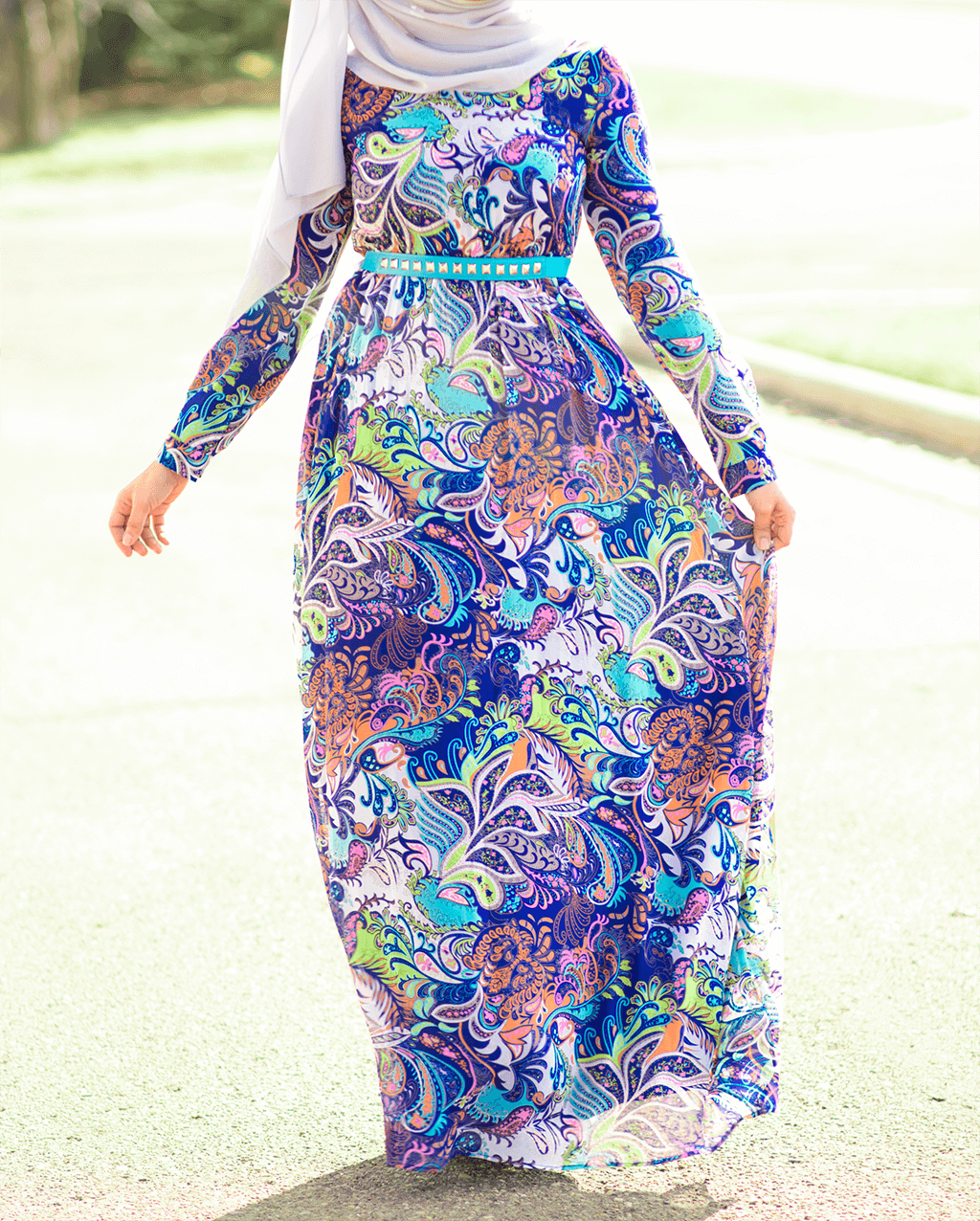 Blue paisley Maxi dress Kabayare
