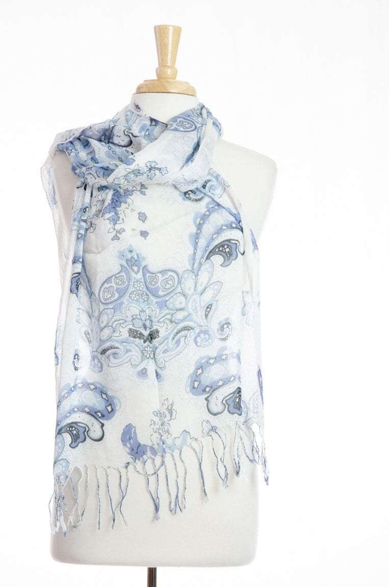 Blue Paisley Scarf Kabayare