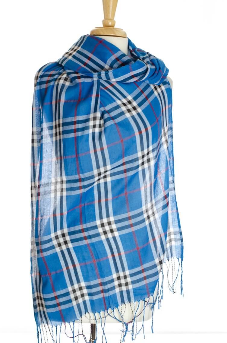 Blue Plaid Hijab Kabayare