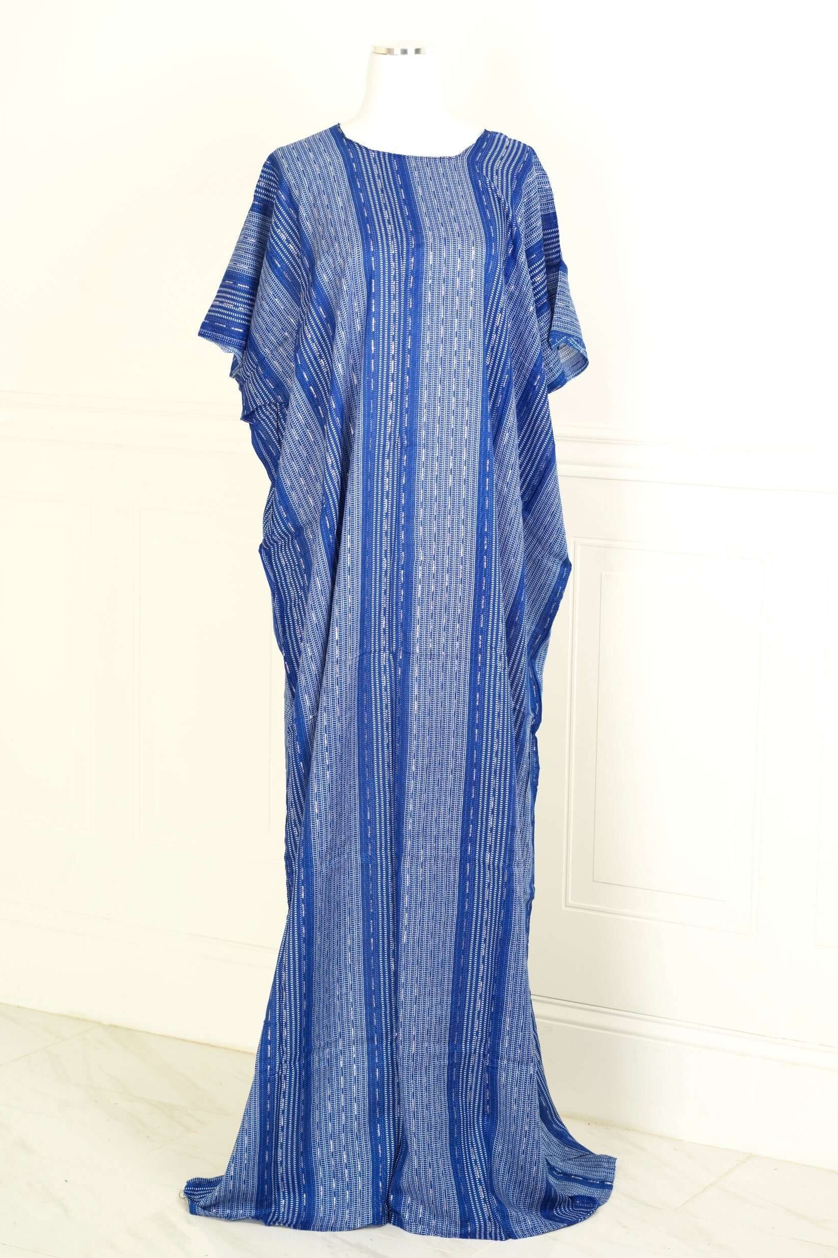 Blue rain glitter floral print bati dress KF