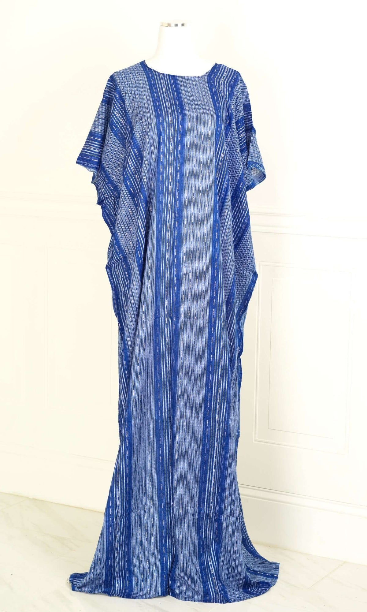 Blue rain glitter floral print bati dress KF