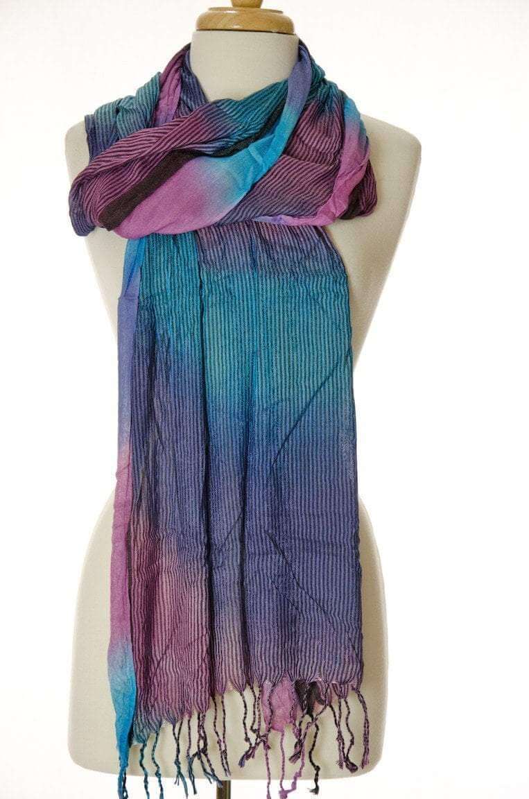 Blue Rambow Stripes Scarf Kabayare