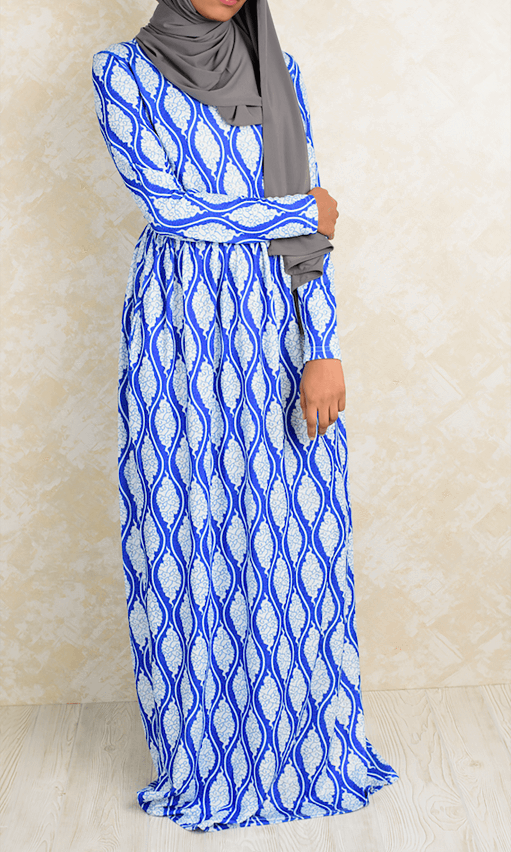Blue Repeating diamond dress Kabayare