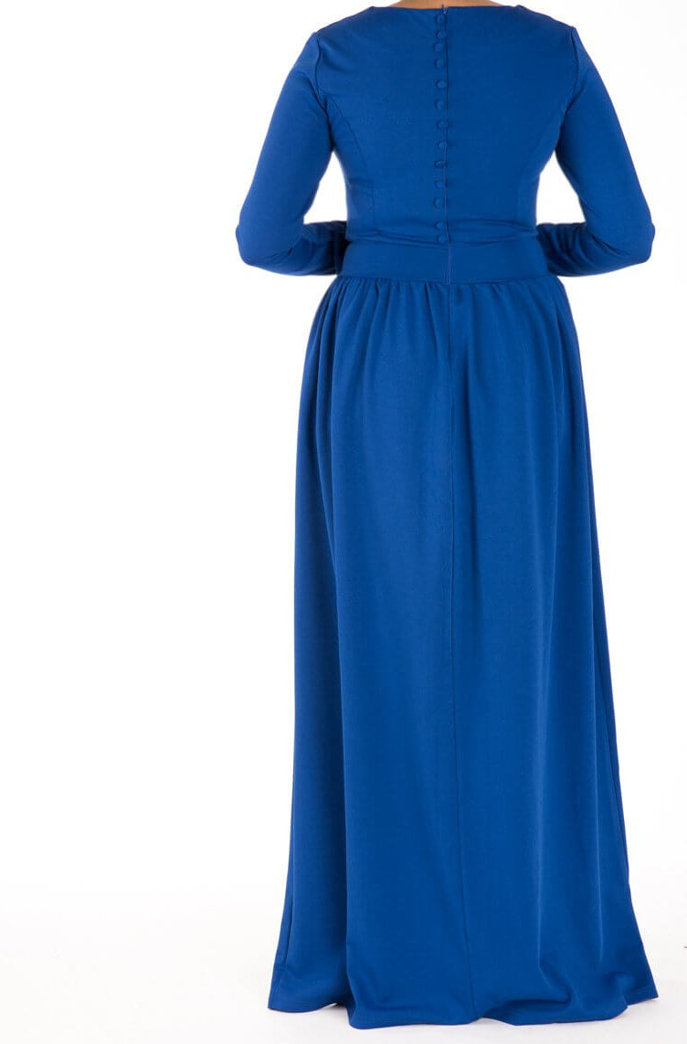 Blue Sash Bowtie Dress Kabayare