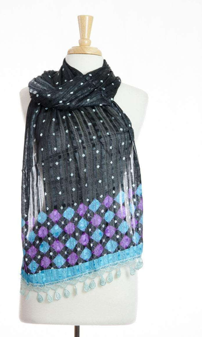Blue Satin Scarf Kabayare