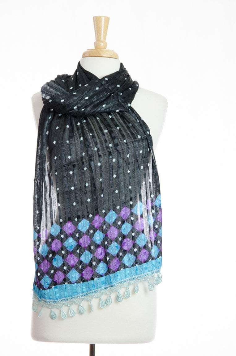 Blue Satin Scarf Kabayare