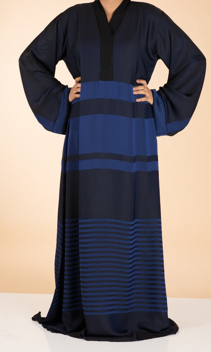 Blue Silk chiffon Abaya Kabayare