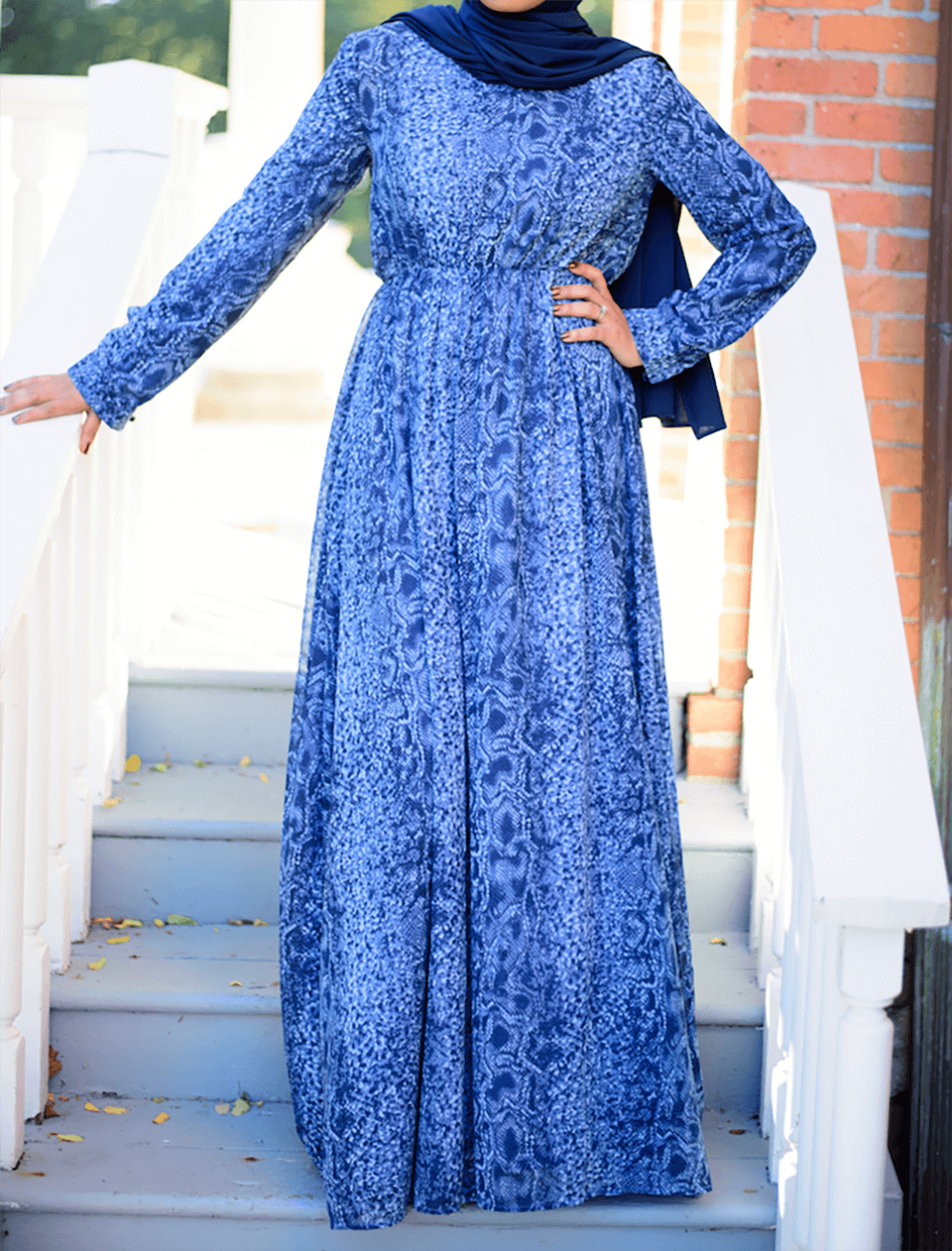 Blue snake skin Maxi dress Kabayare