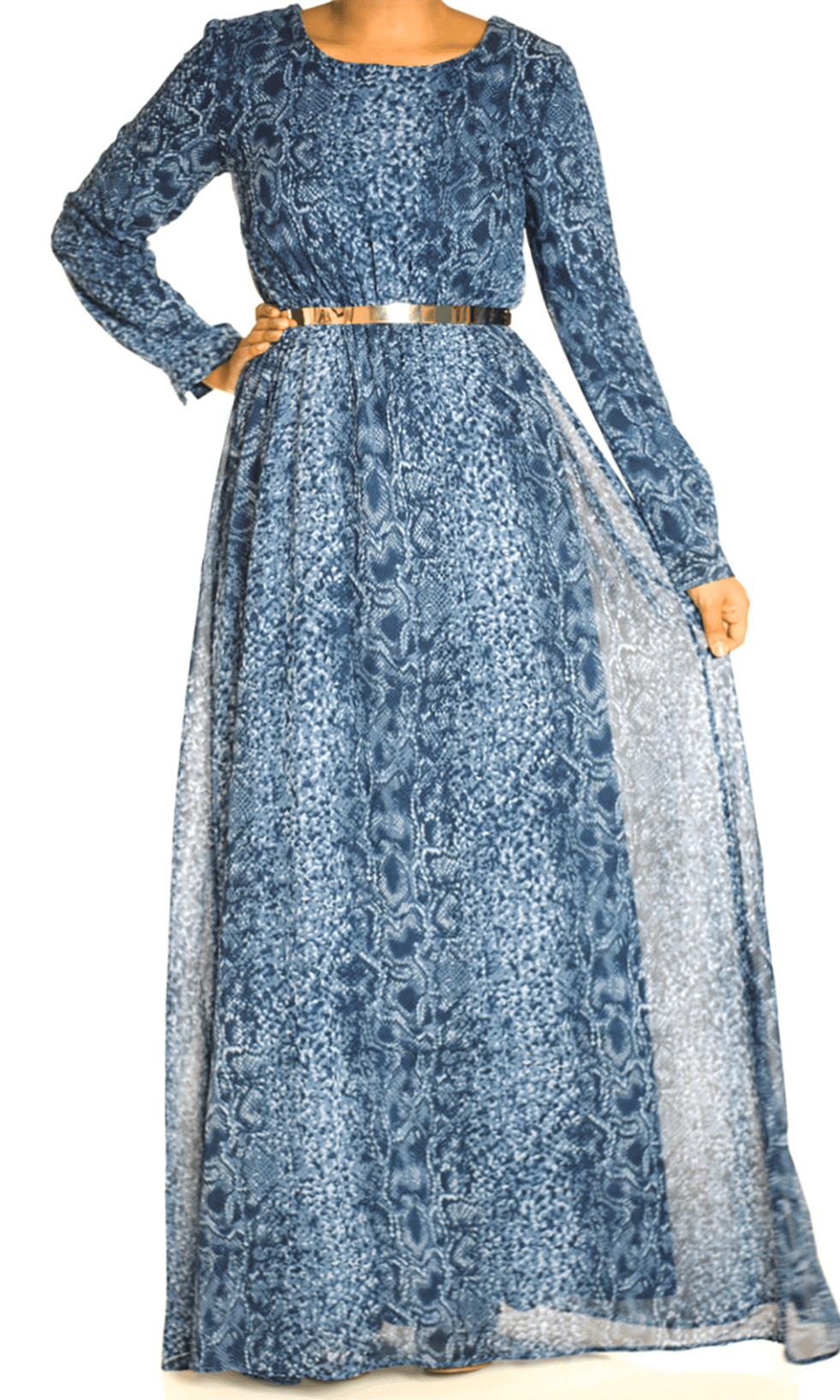 Blue snake skin Maxi dress Kabayare