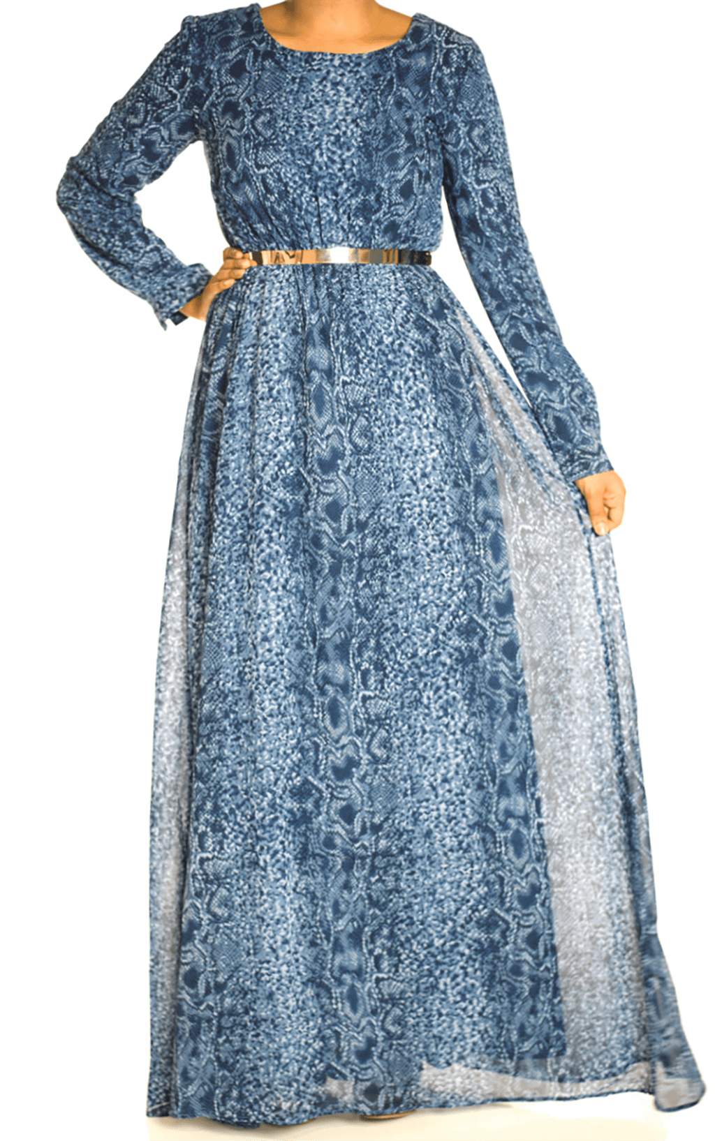 Blue snake skin Maxi dress Kabayare