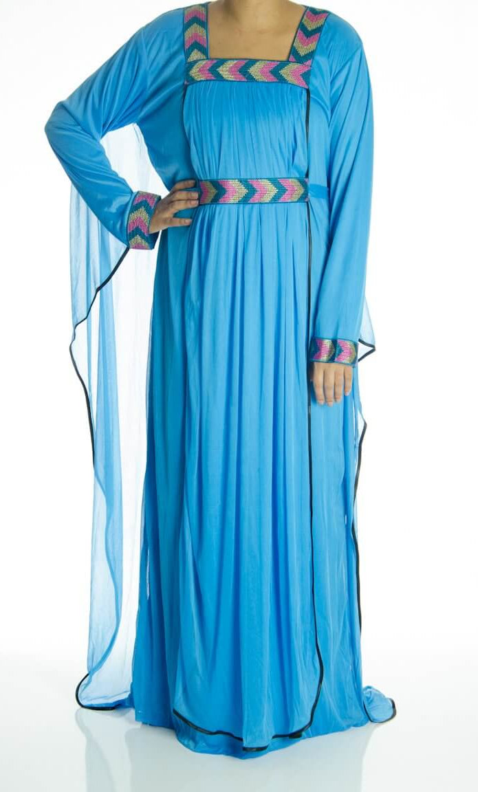 Blue Spear Kaftan Dress Kabayare
