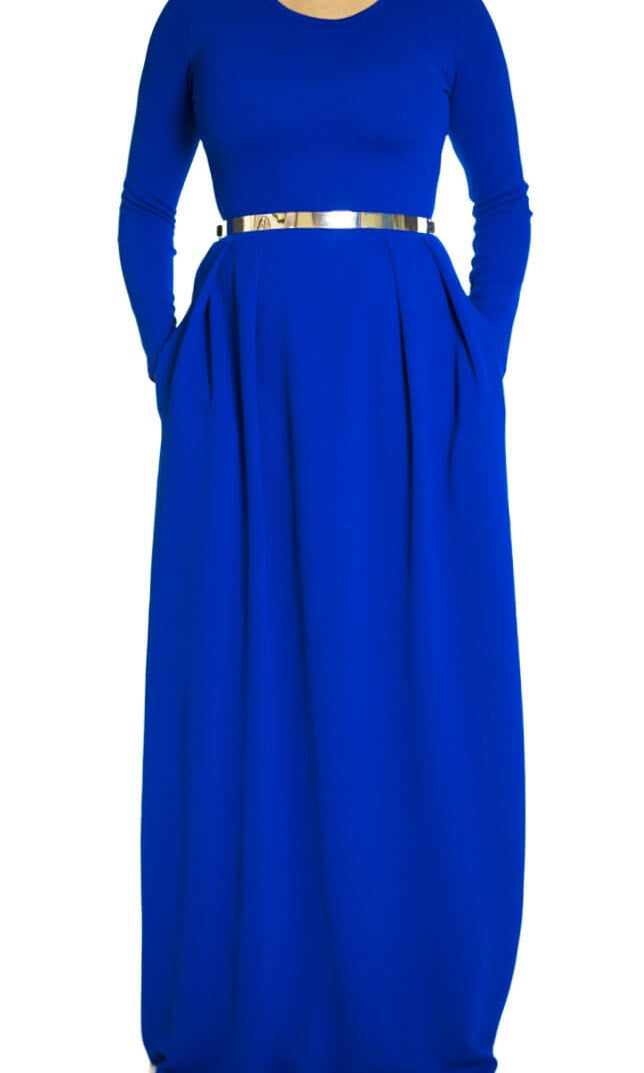 Blue Textured Classic maxi Kabayare