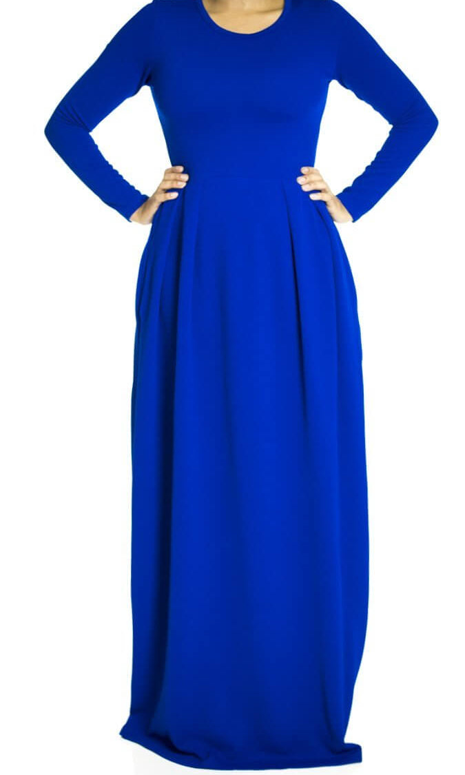 Blue Textured Classic maxi Kabayare