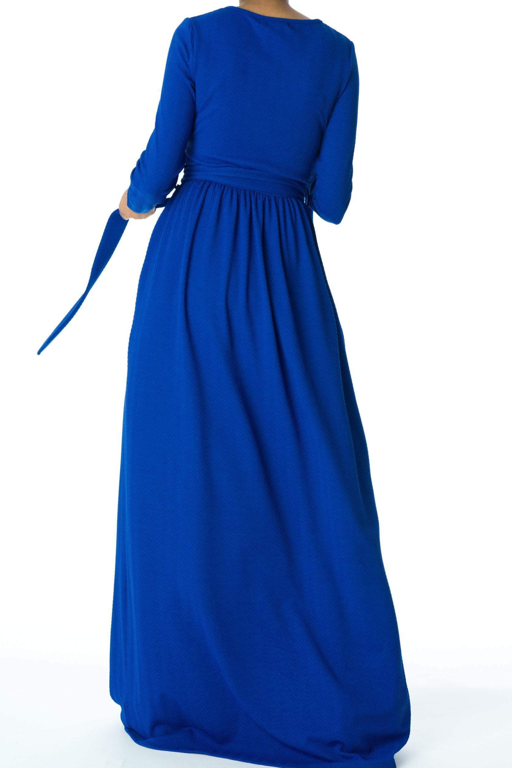 Blue TEXTURED PONTI-DI-ROMA DRESS Kabayare