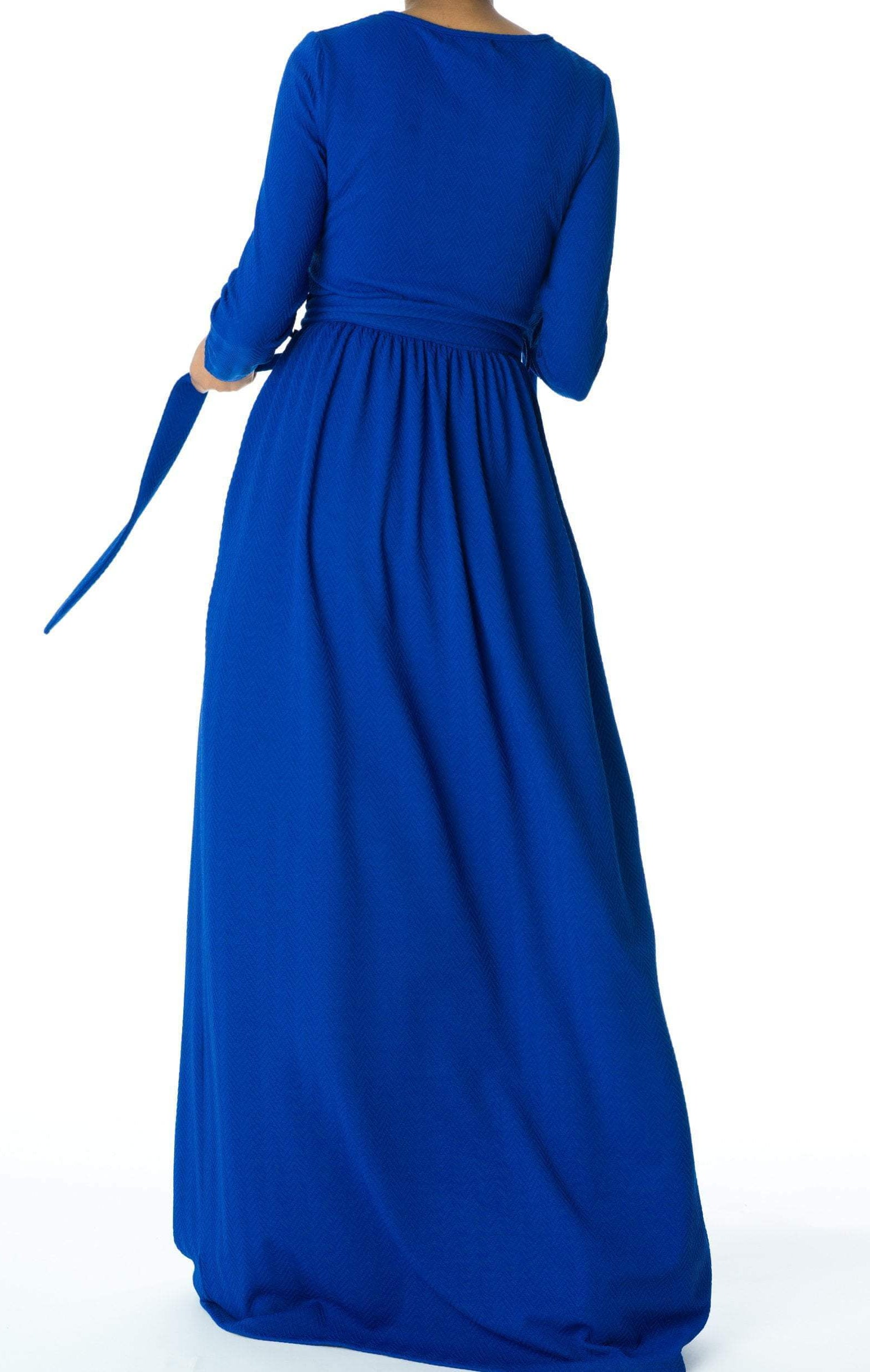 Blue TEXTURED PONTI-DI-ROMA DRESS Kabayare