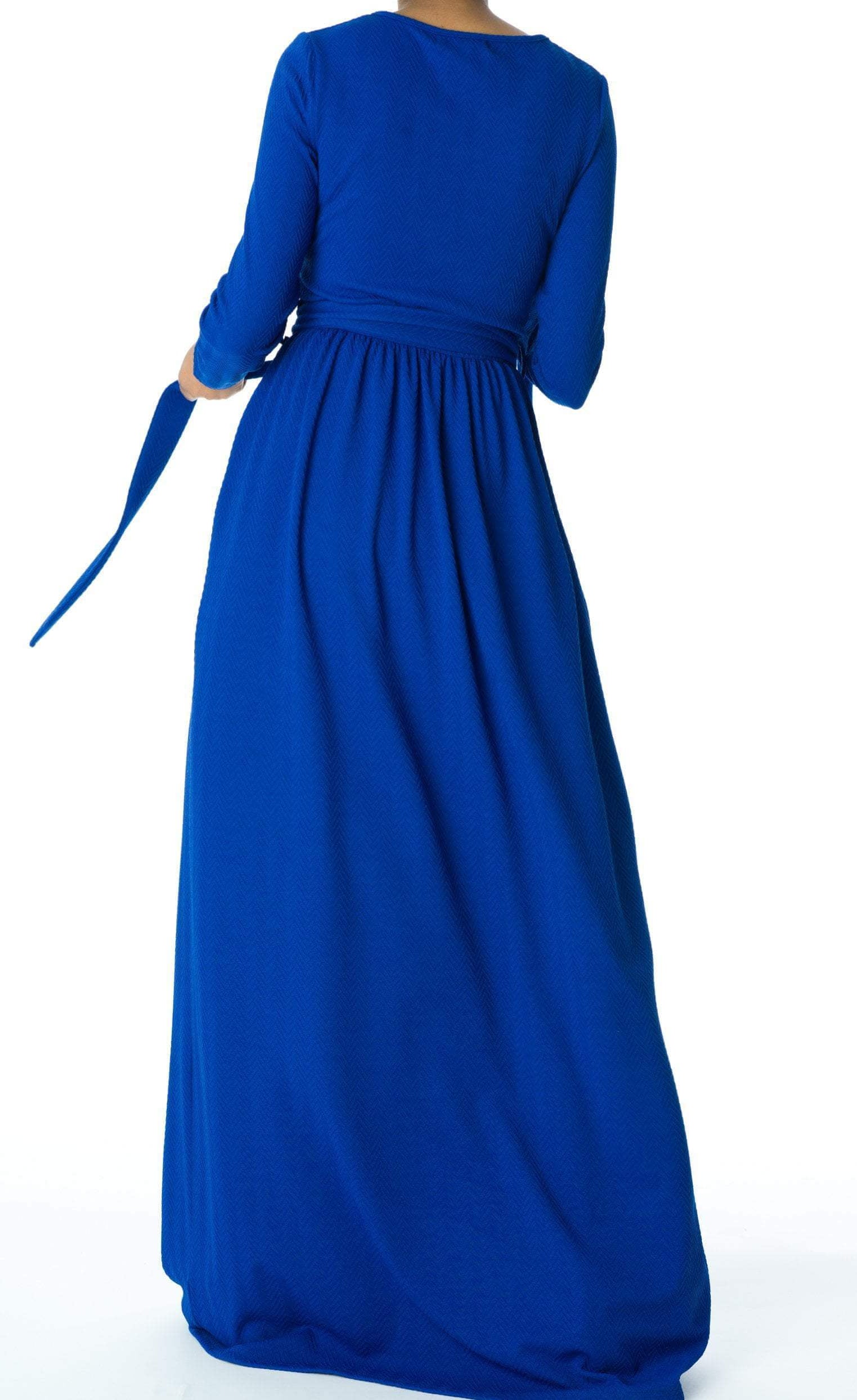 Blue TEXTURED PONTI-DI-ROMA DRESS Kabayare
