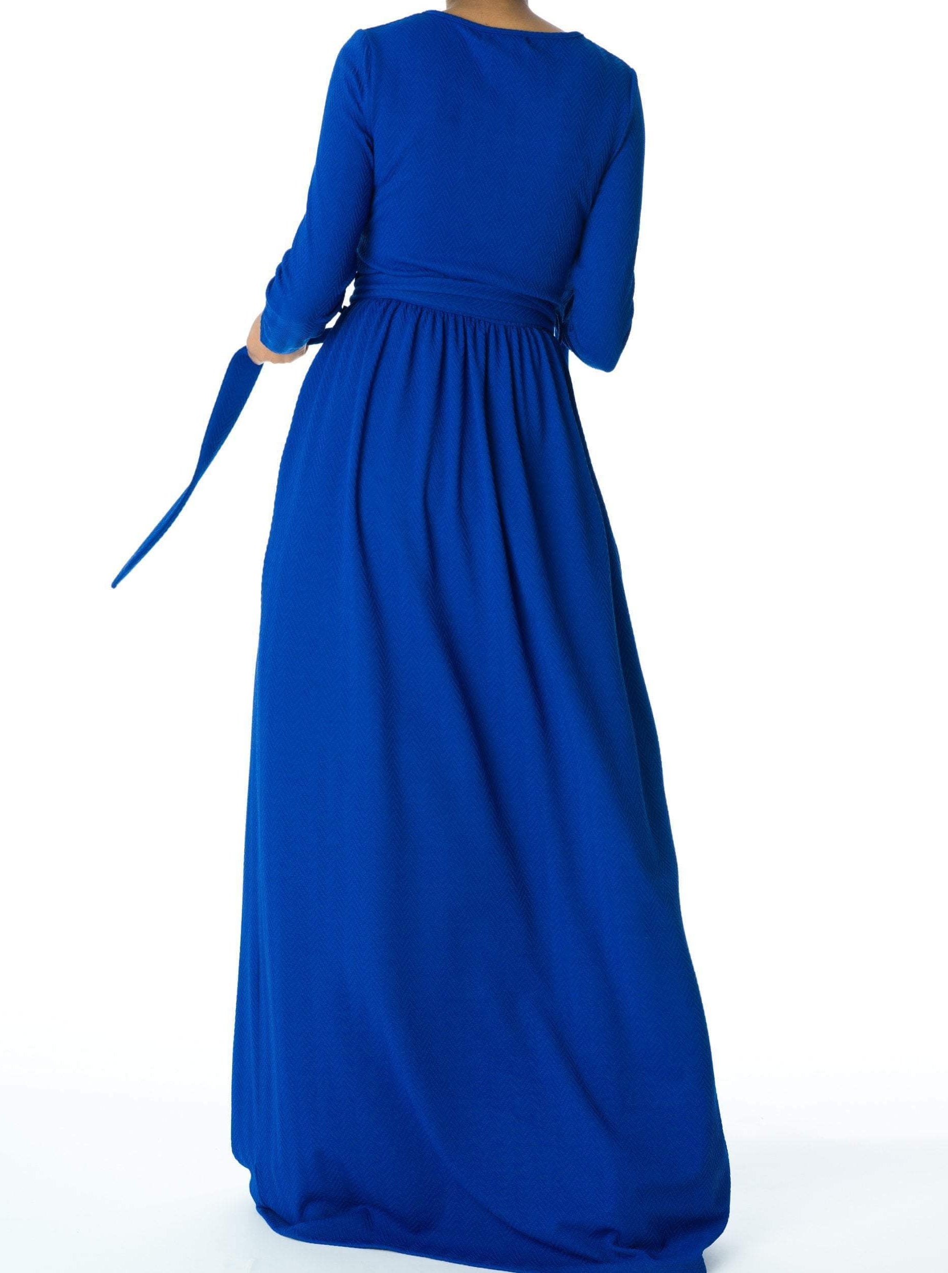 Blue TEXTURED PONTI-DI-ROMA DRESS Kabayare