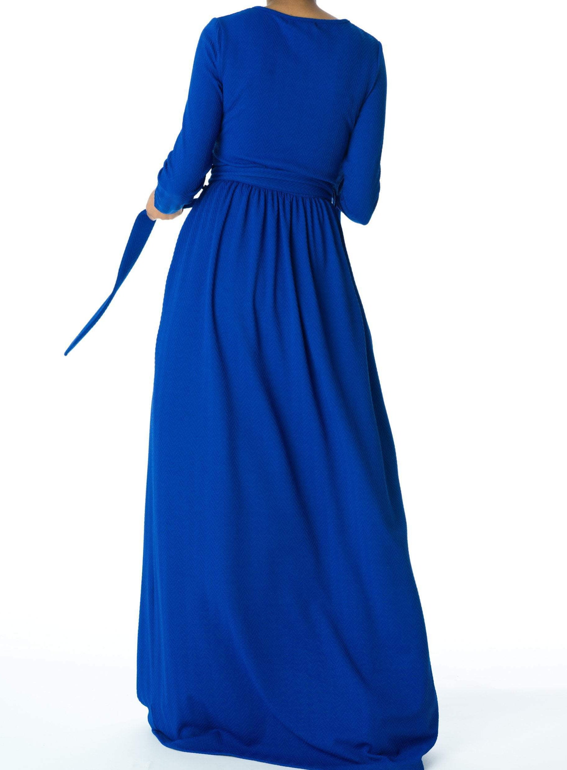 Blue TEXTURED PONTI-DI-ROMA DRESS Kabayare