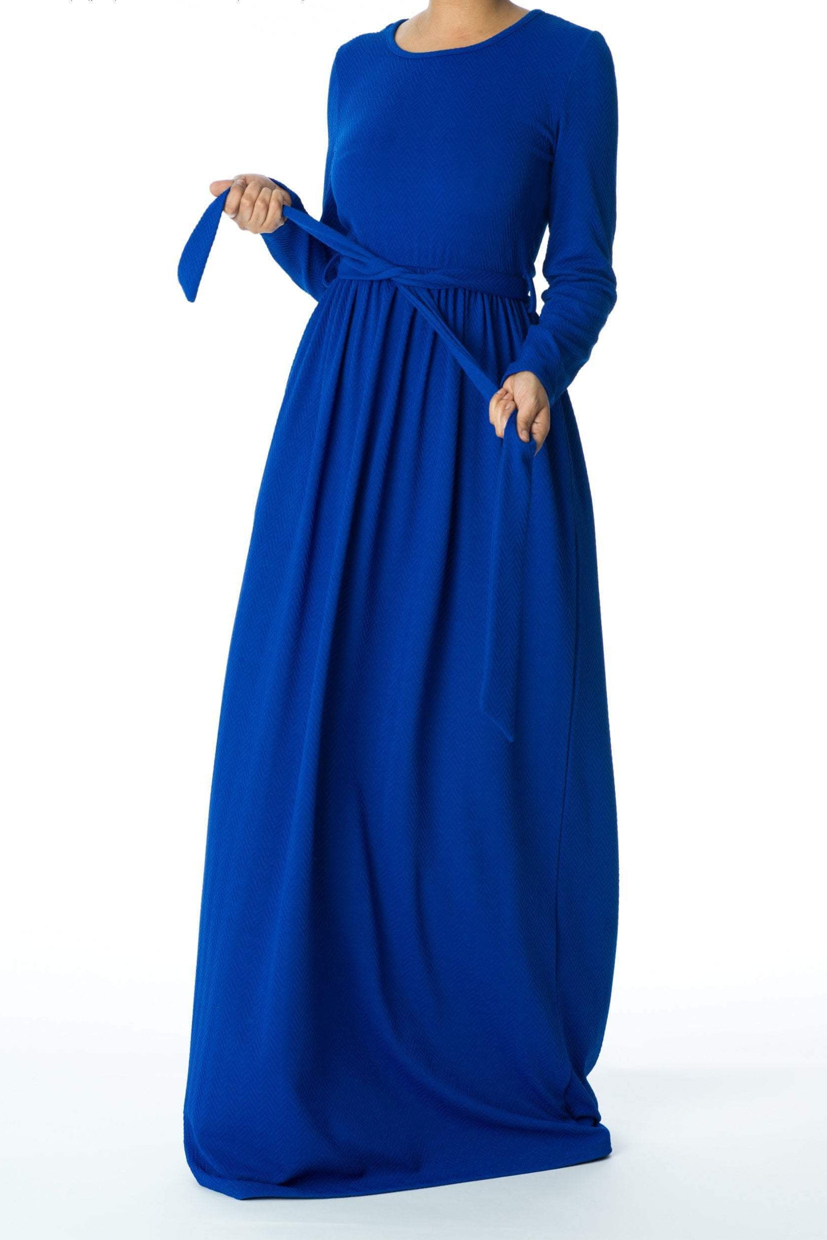 Blue TEXTURED PONTI-DI-ROMA DRESS Kabayare