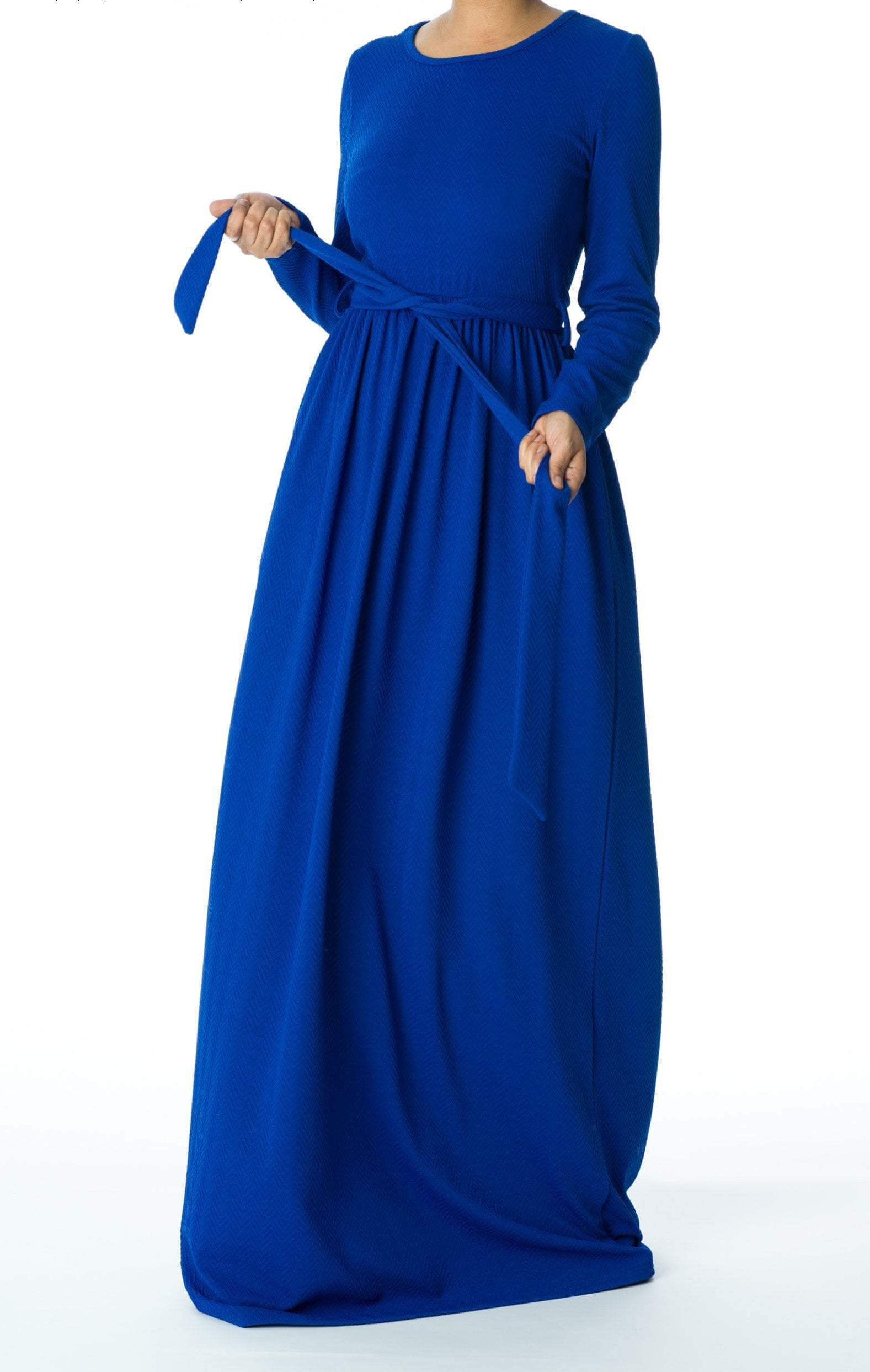 Blue TEXTURED PONTI-DI-ROMA DRESS Kabayare