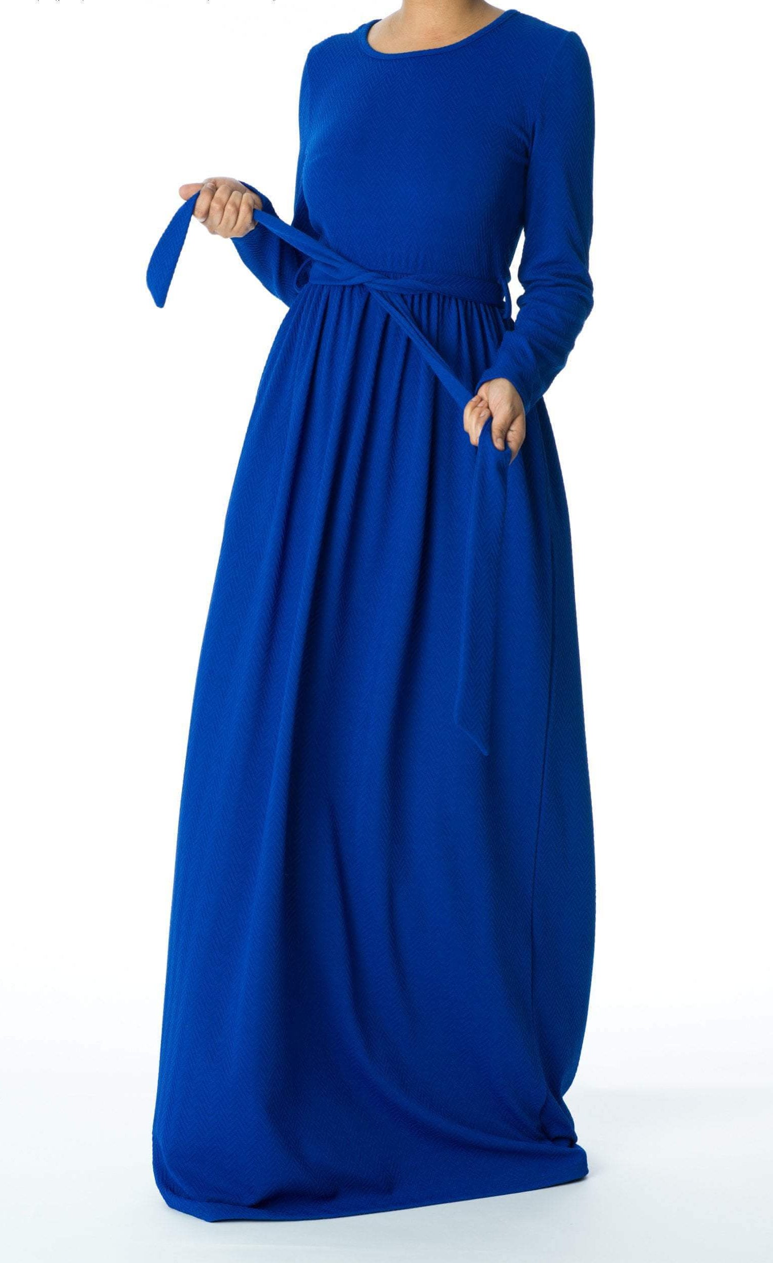 Blue TEXTURED PONTI-DI-ROMA DRESS Kabayare
