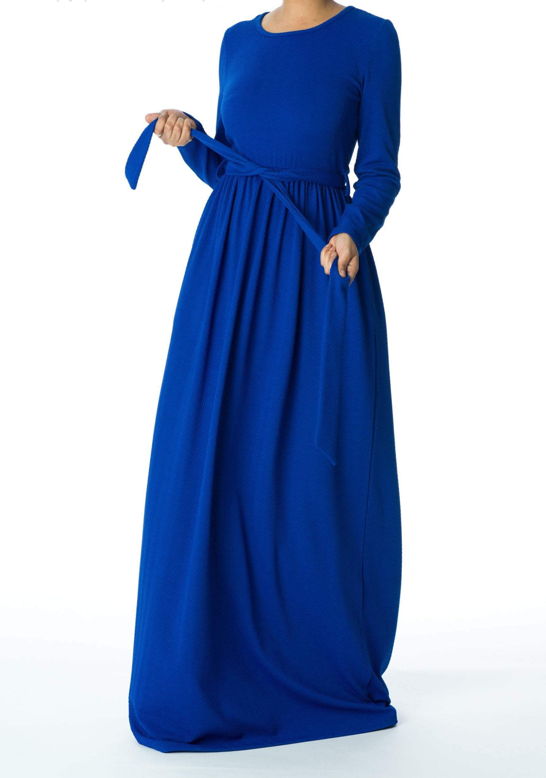 Blue TEXTURED PONTI-DI-ROMA DRESS Kabayare