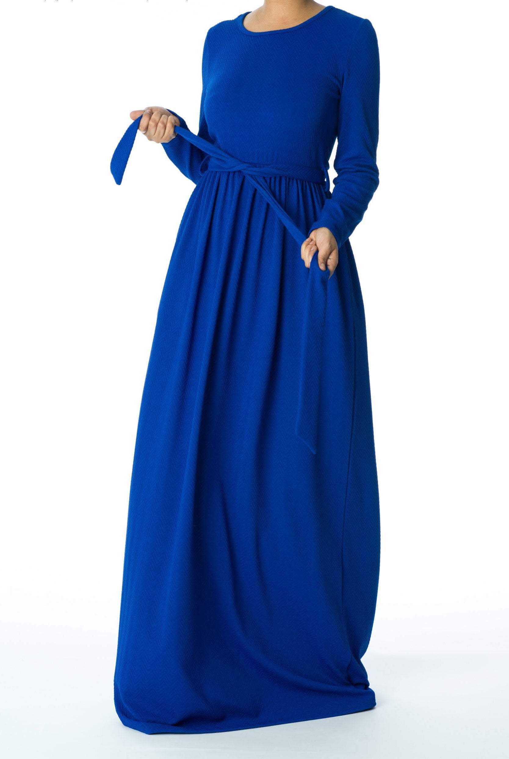 Blue TEXTURED PONTI-DI-ROMA DRESS Kabayare