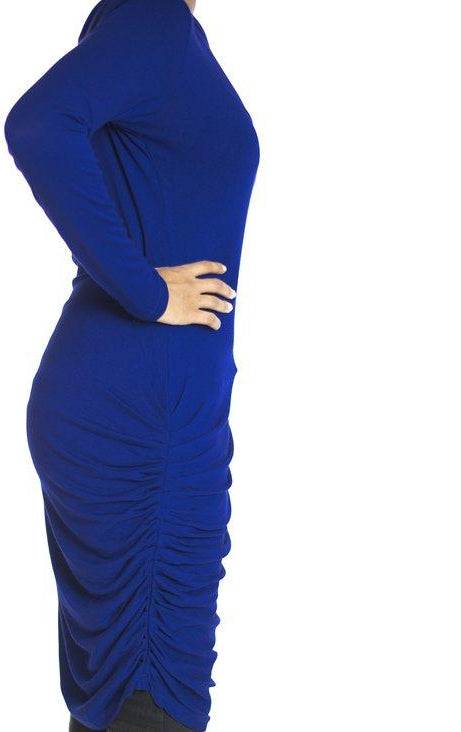 Blue TWIST DRAPE TOP Kabayare