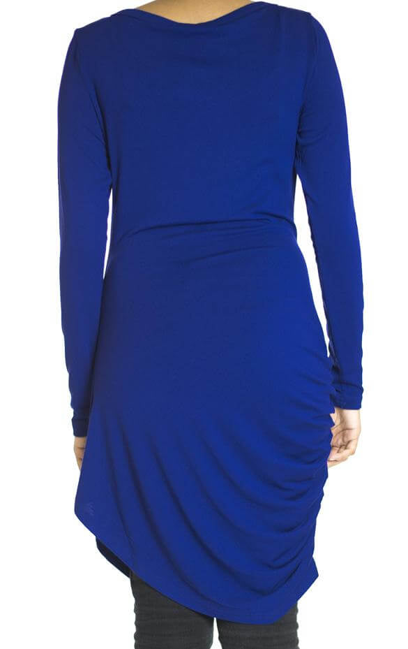 Blue TWIST DRAPE TOP Kabayare