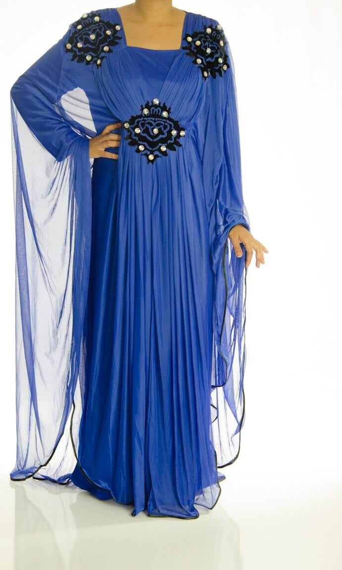 Blue Velvet Prism Kaftan Dress Kabayare