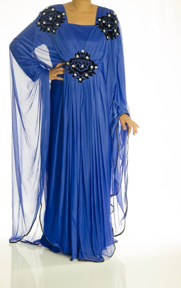 Blue Velvet Prism Kaftan Dress Kabayare