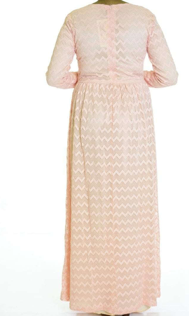 Blush Chevron Lace dress Kabayare