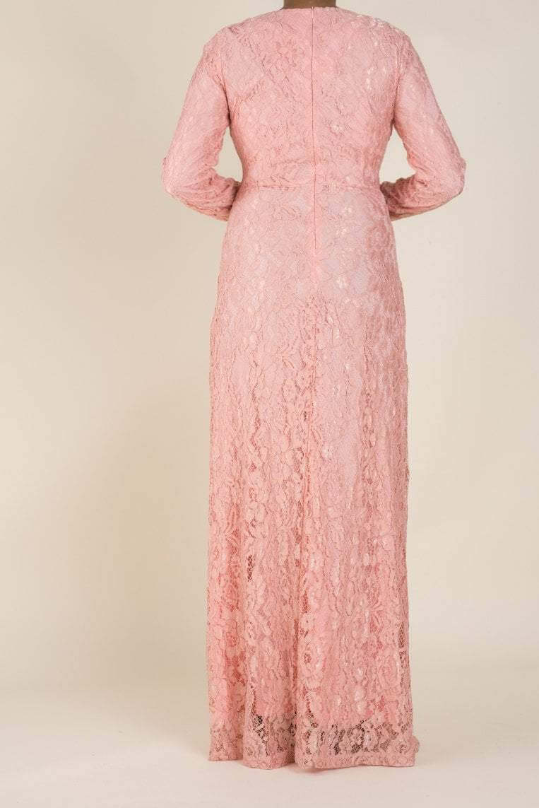 Blush Floral Lace Maxi Dress Kabayare