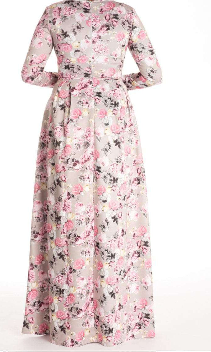 Blush Floral striking flare dress Kabayare